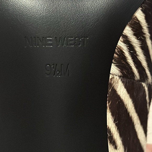 Nine West Tatiana, 2 Pair of Lux, Calf Fur Heels 9.5 in Zebra or Leopard NWOB - Picture 8 of 16